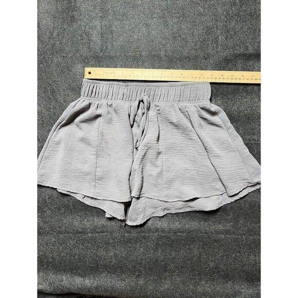 Revival Gray Drawstring Waist Flowy‎ Shorts Casual Comfy Womens - Picture 1 of 3